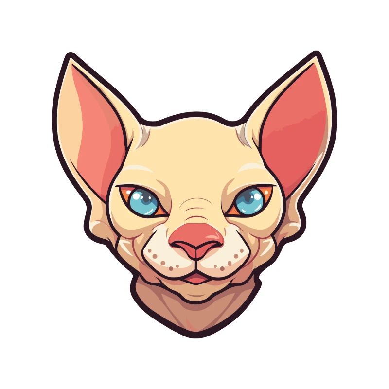 Illustration d’aquarelle de dessin animé de chat Sphynx