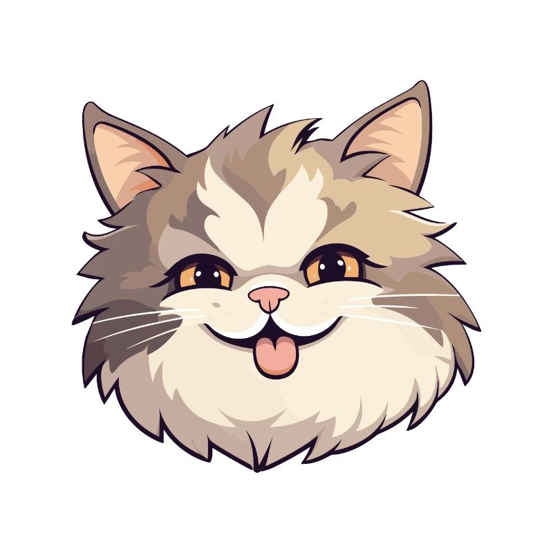 Ragamuffin chat dessin animé illustration à l’aquarelle
