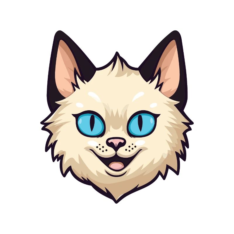 Illustration d’aquarelle de dessin animé de chat balinais