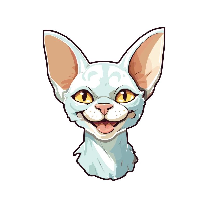Devon Rex chat dessin animé aquarelle Illustration
