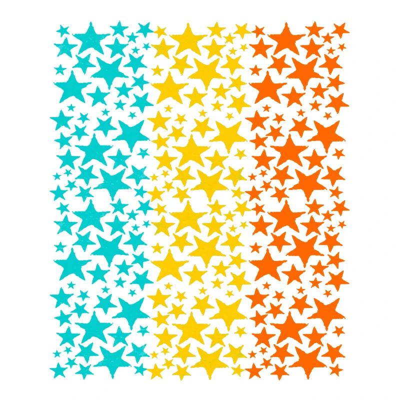 Glowing Rainbow Stars Pattern