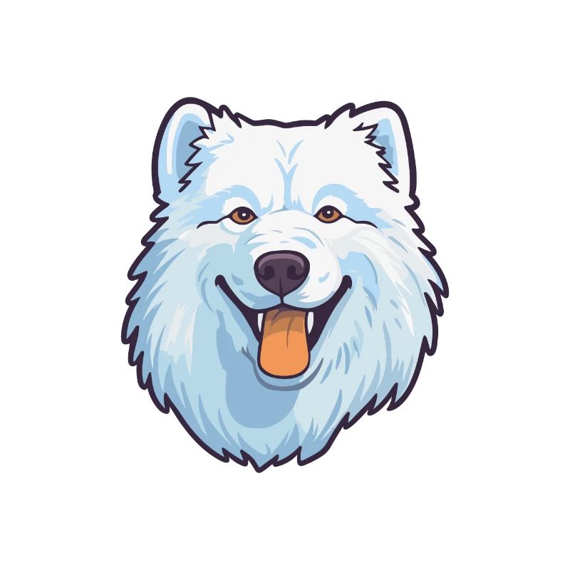 Samojede Hunderasse Cartoon Kawaii Illustration