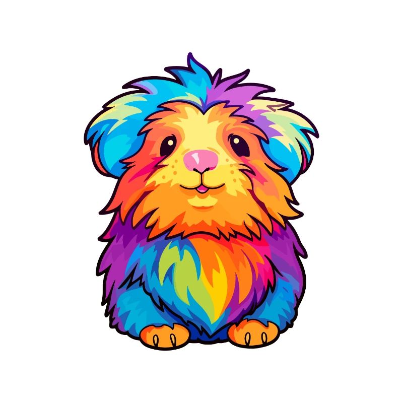 Cochon d’Inde Aquarelle Colorée Dessin Animé Kawaii Anim