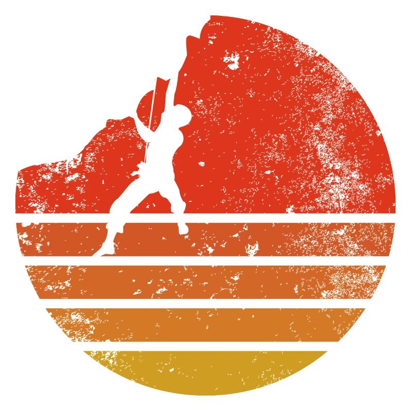 Wanderer bei Retro Sunset