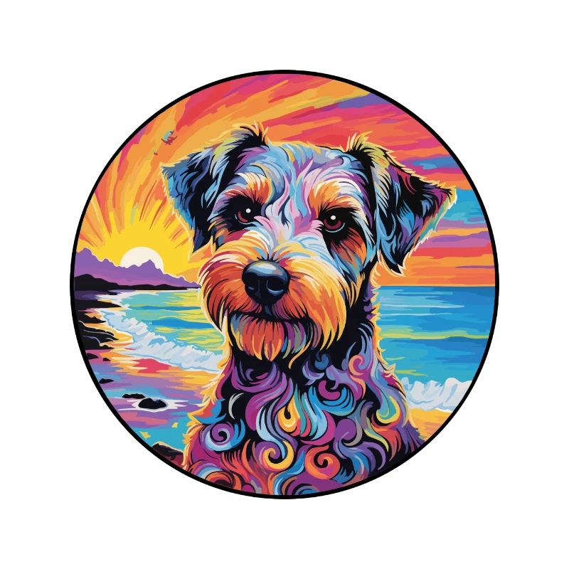 Lucas Terrier Hunderasse Bunte Karikatur Watercolo