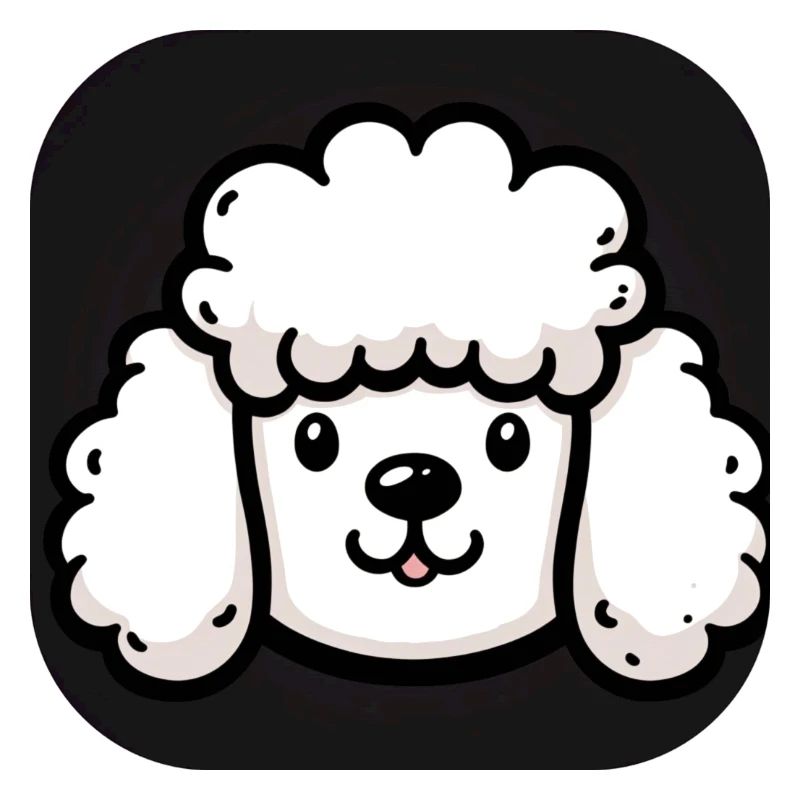 Chien tête de caniche avec fourrure moelleuse