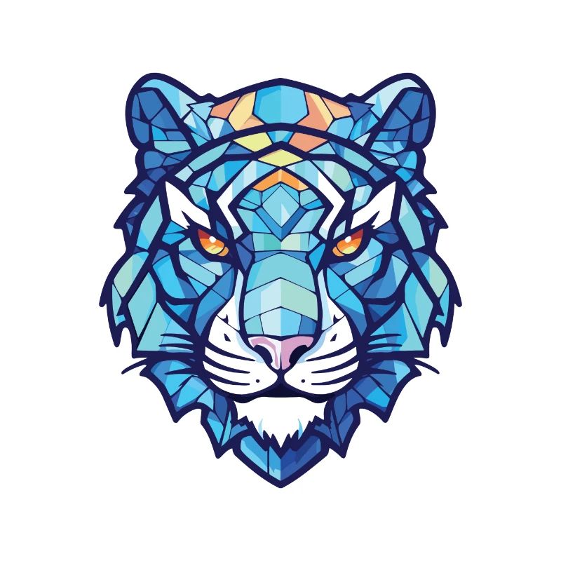 Blauer Wassertiger Buntes Aquarell Tier Haustier