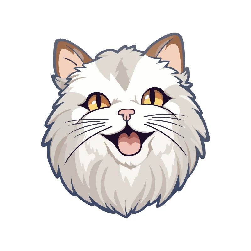 Ragamuffin chat dessin animé illustration à l’aquarelle