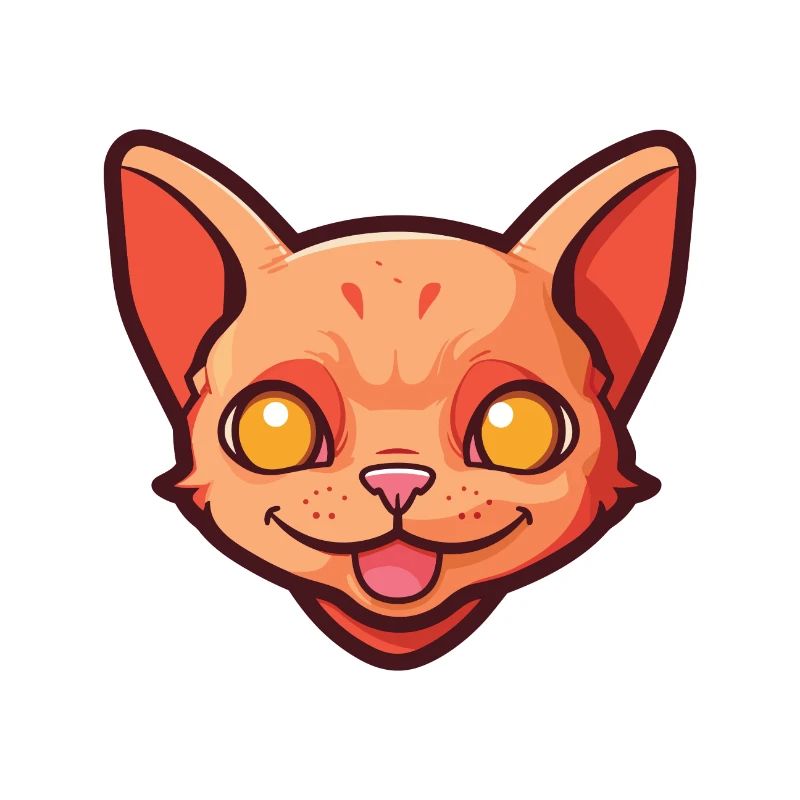 Illustration à l’aquarelle de dessin animé Devon Rex chat rouge