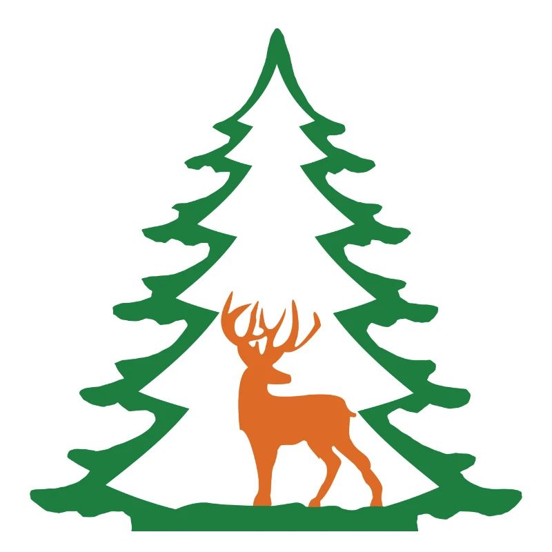 FIR TREE WITH DEER