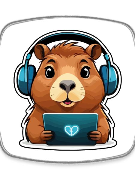 Capybara with computer