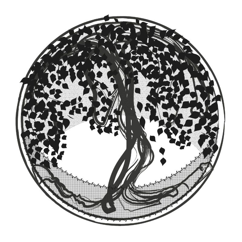 Dark Tree Circle Silhouette