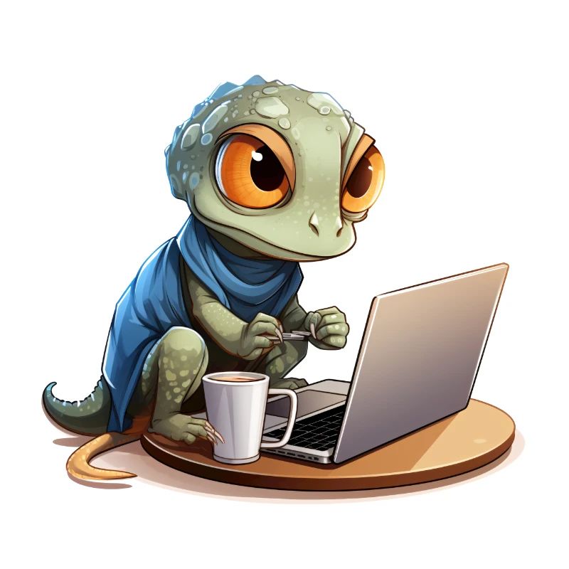 Süßer Gecko Internet Kaffee Nerd Lustig Shirt
