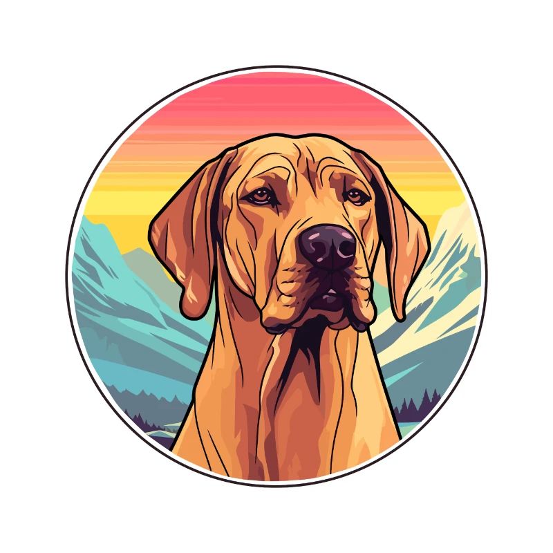 Rhodesian Ridgeback chien race dessin animé Kawaii eau