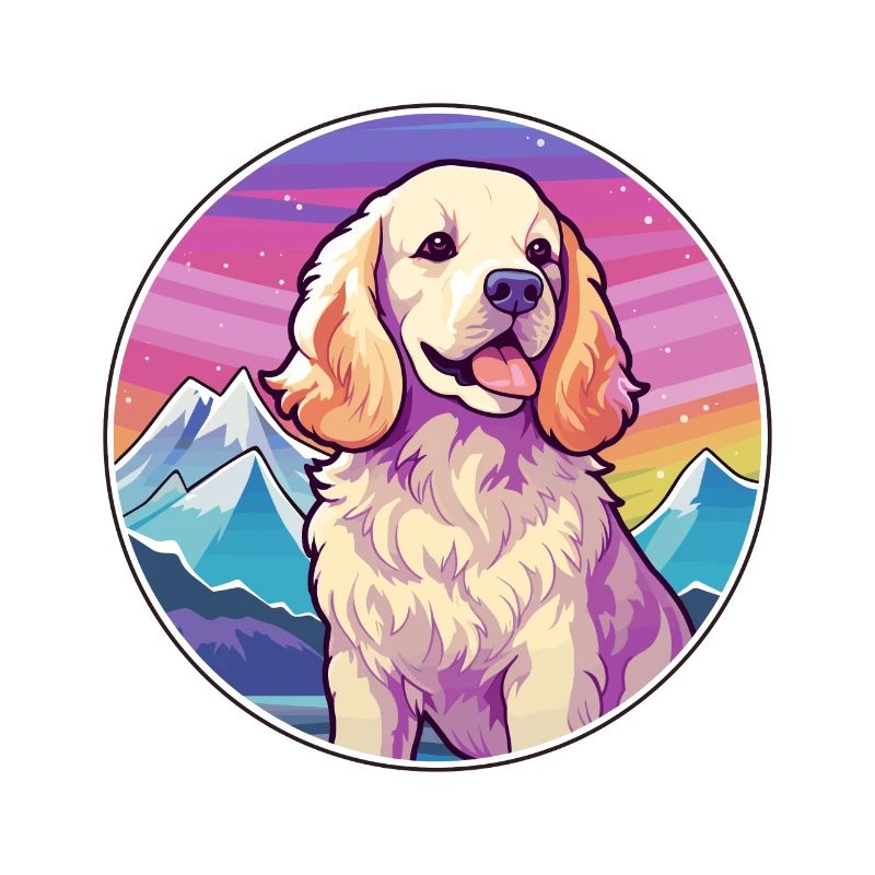 American Cocker Spaniel Hunderasse Cartoon Kawaii W