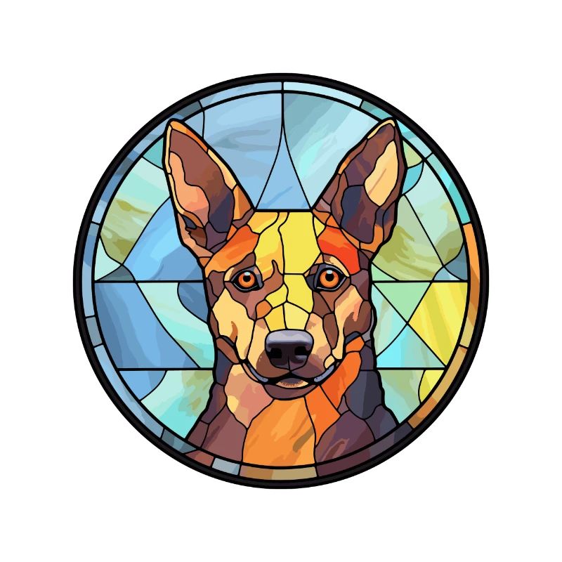 Australien Kelpie chien race vitrail coloré