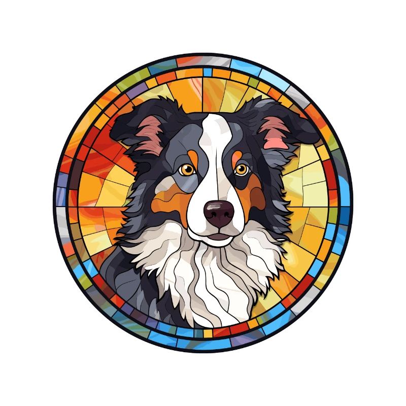 Border Collie Hunderasse Buntes Glas Wat