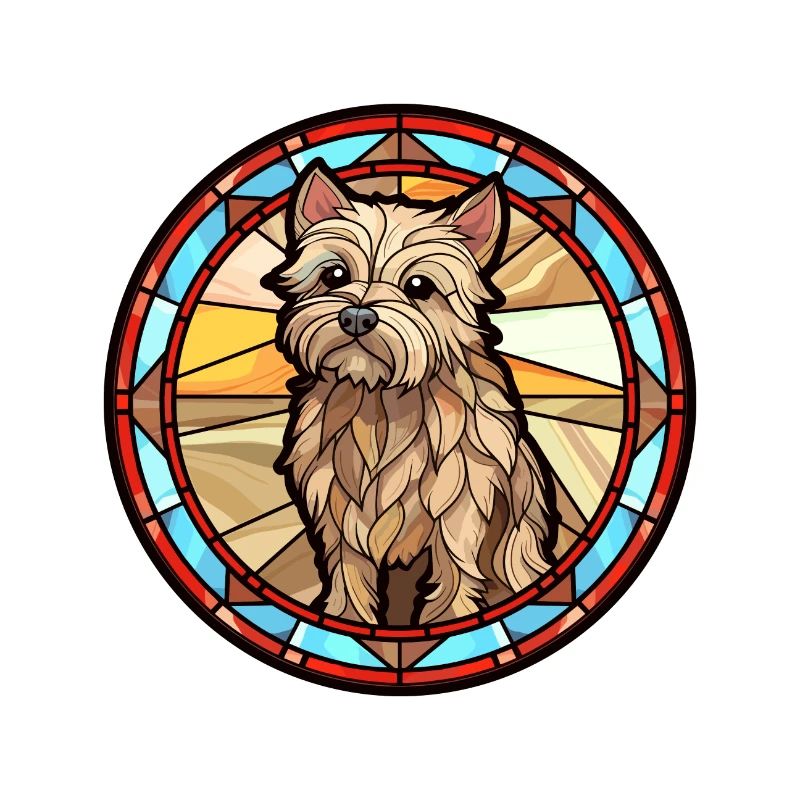 Cairn Terrier chien race vitrail coloré Wat