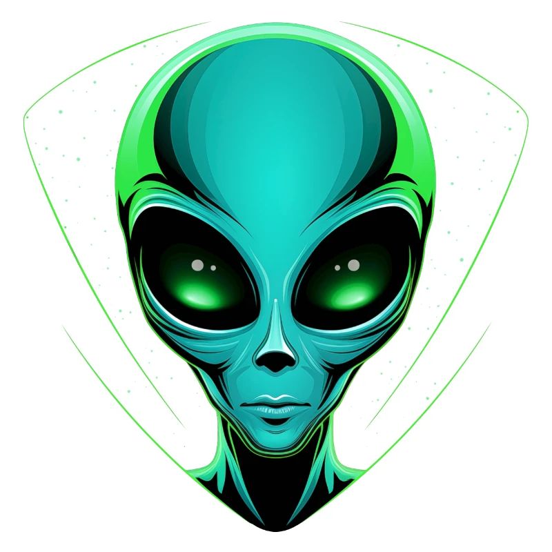 Tête d’extraterrestre vert - OVNI extraterrestre dans l’espace extra-atmosphérique