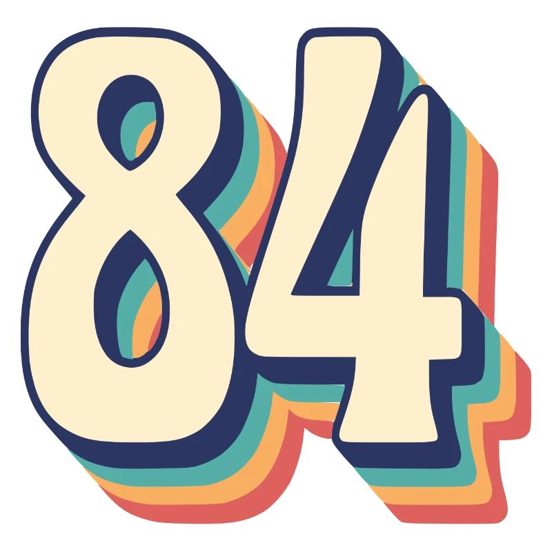 Vintage Retro T-Shirt Number 84 Eighty-Four