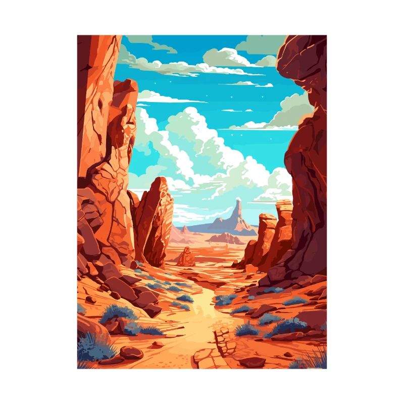 Affiche de voyage de la vallée du feu du parc d’État du Nevada