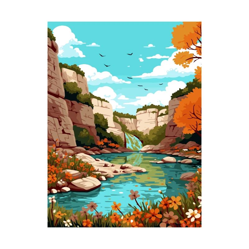 Guadalupe River State Park Texas Travel Poster