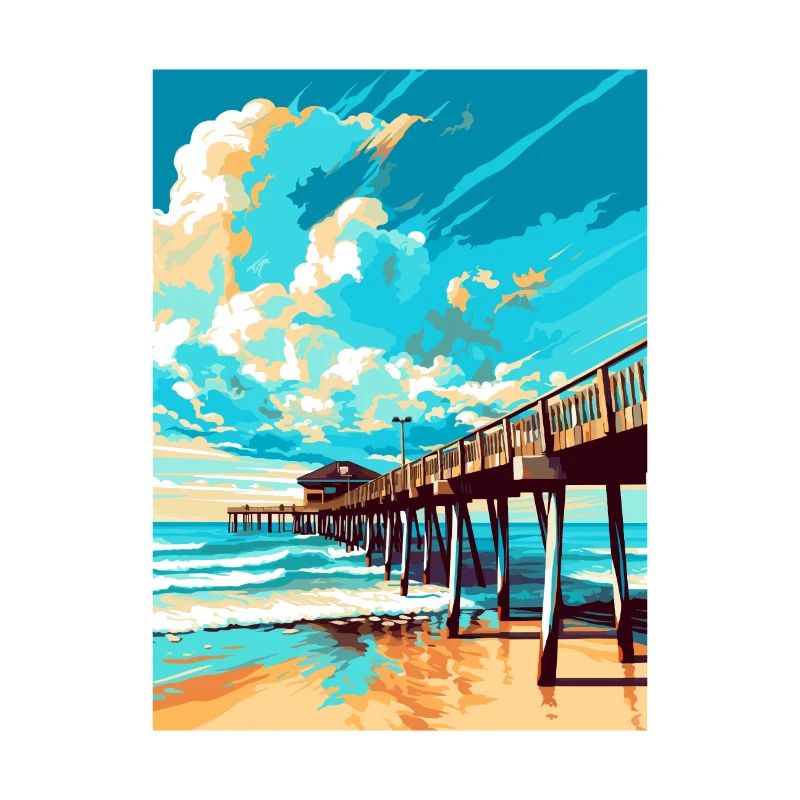 Cocoa Beach Floride Vintage voyage affiche Souvenir