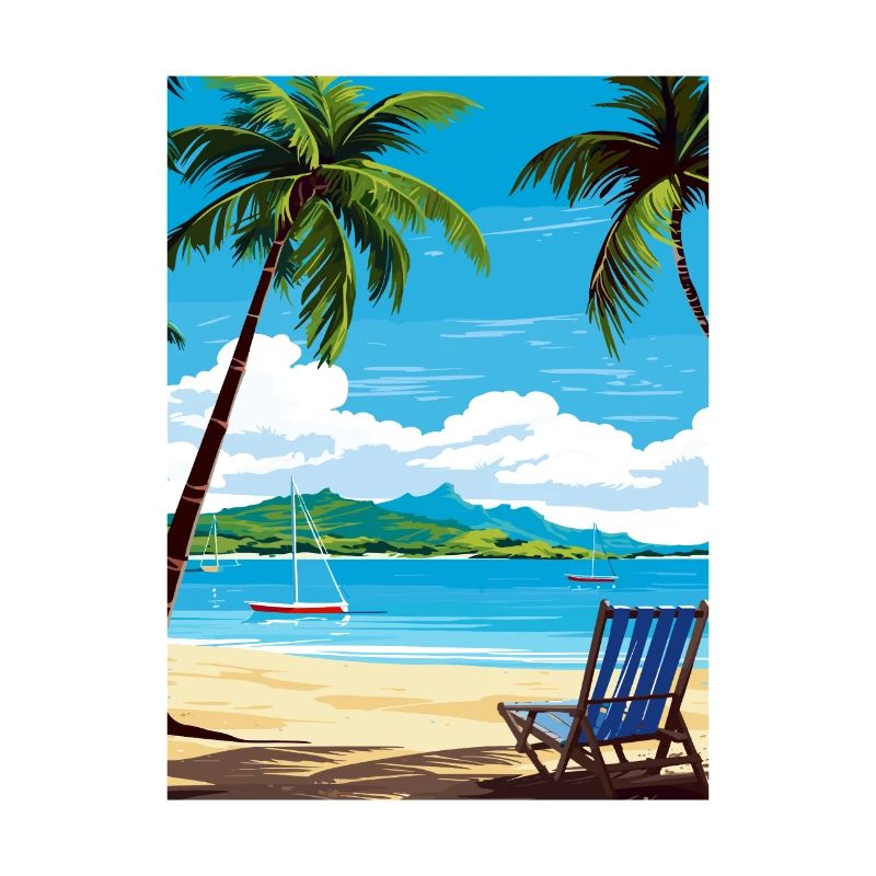 Antigua-et-Barbuda Affiche de voyage dans les Caraïbes