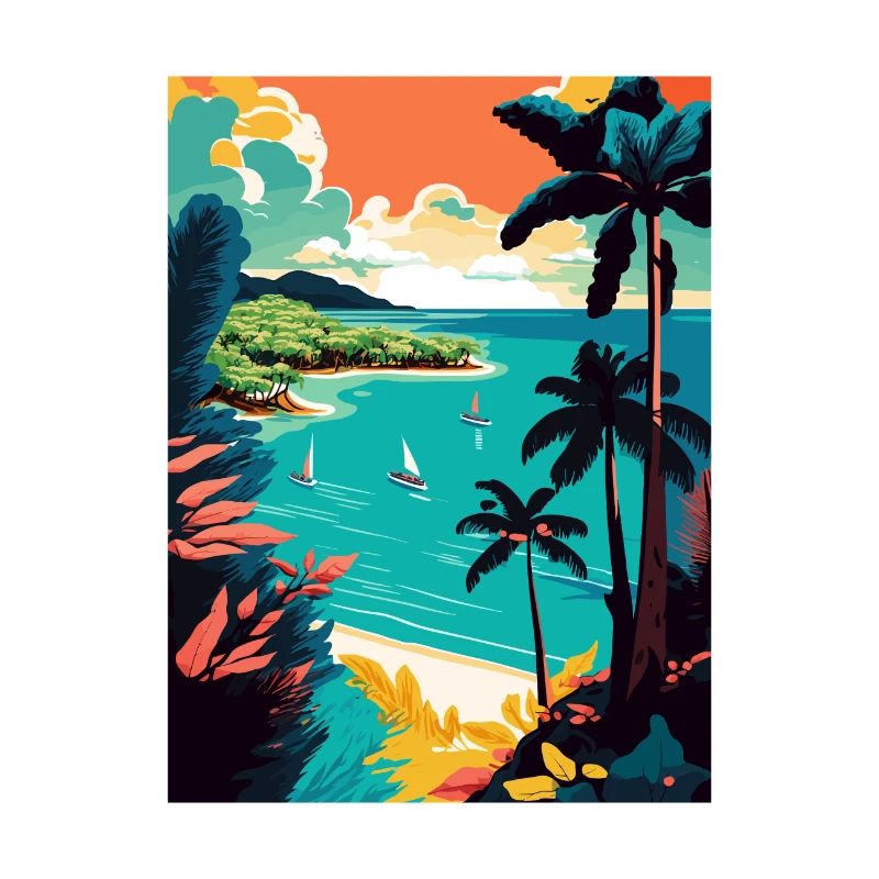 Trinité-et-Tobago Caraïbes Affiche de voyage