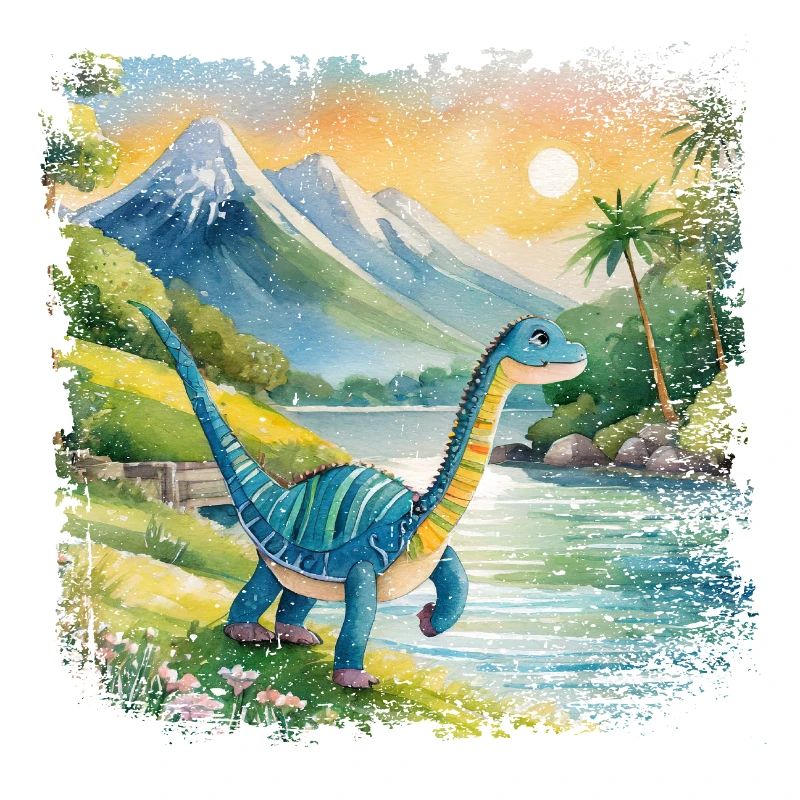 Cute young thesaurus children's book style waterel