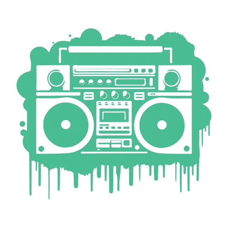 Cyan Ghettoblaster (durchsichtig)