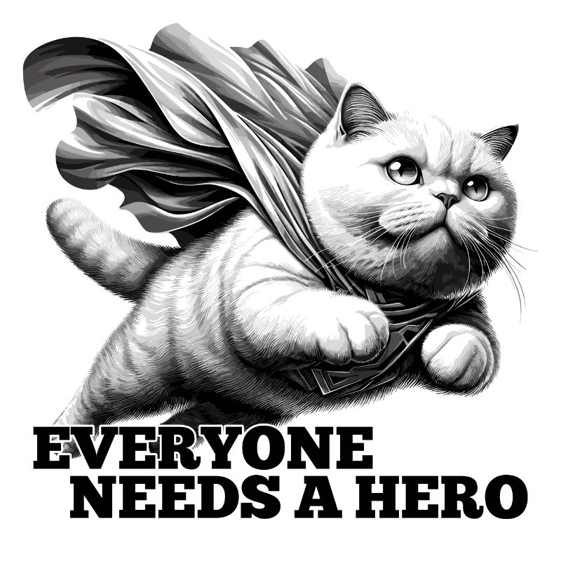 Super Chat Super-Héros BKH Blanc British Shorthair