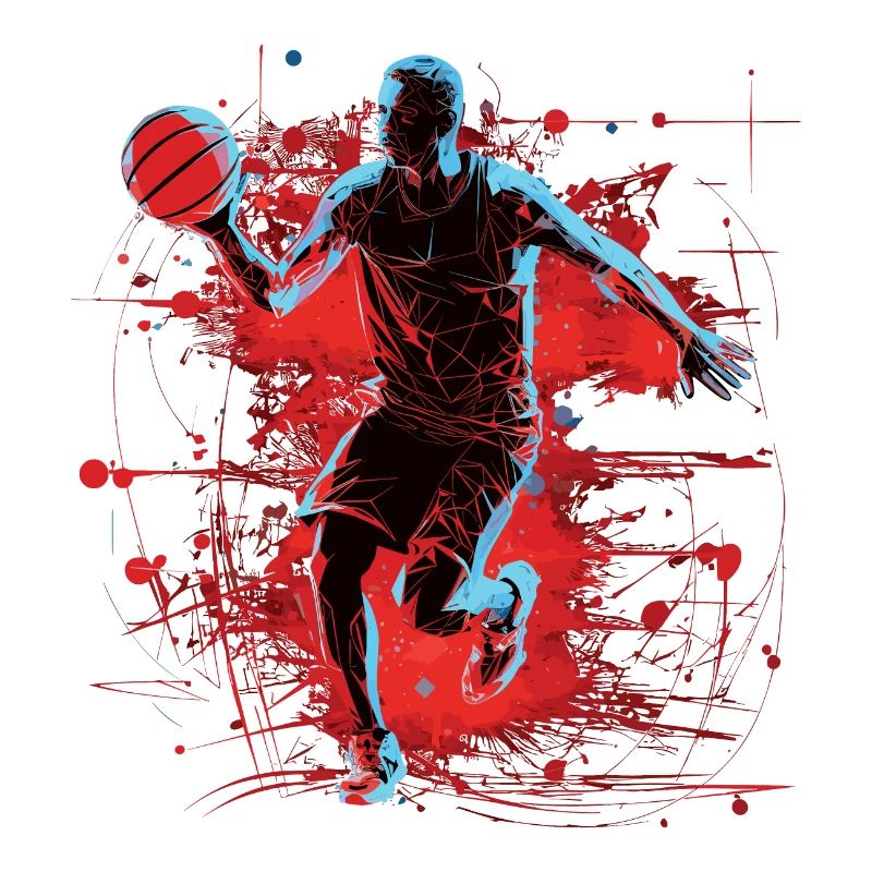 Rouge intense dans le design du basket-ball