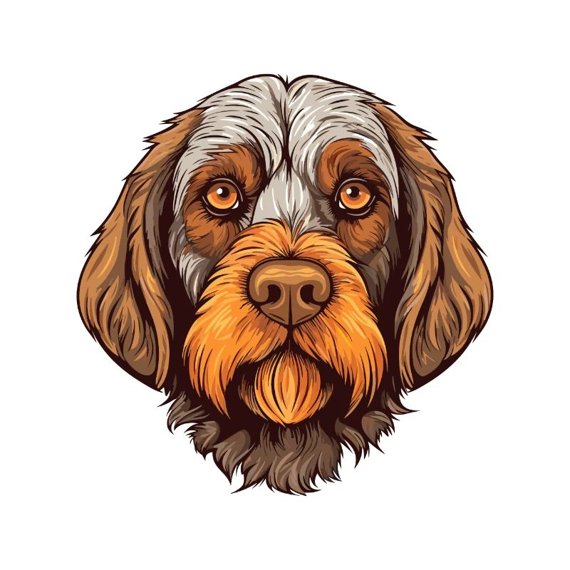 Wirehaired Pointing Griffon Dog Breed Watercolor C