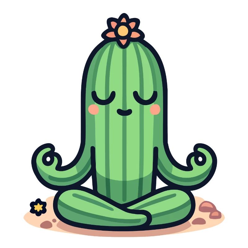 Cactus Zen - Pose de plante paisible