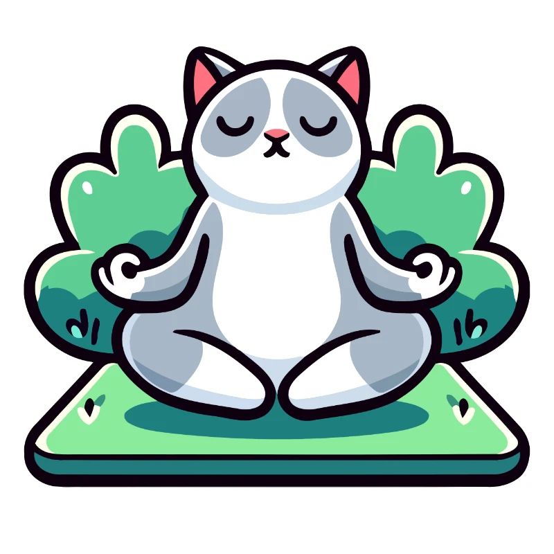 Meowmaste : le chat de yoga zen