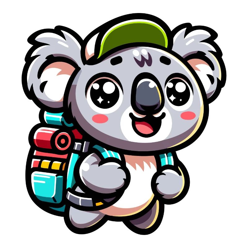 Abenteuerlustiger Koala Backpacker Illustration