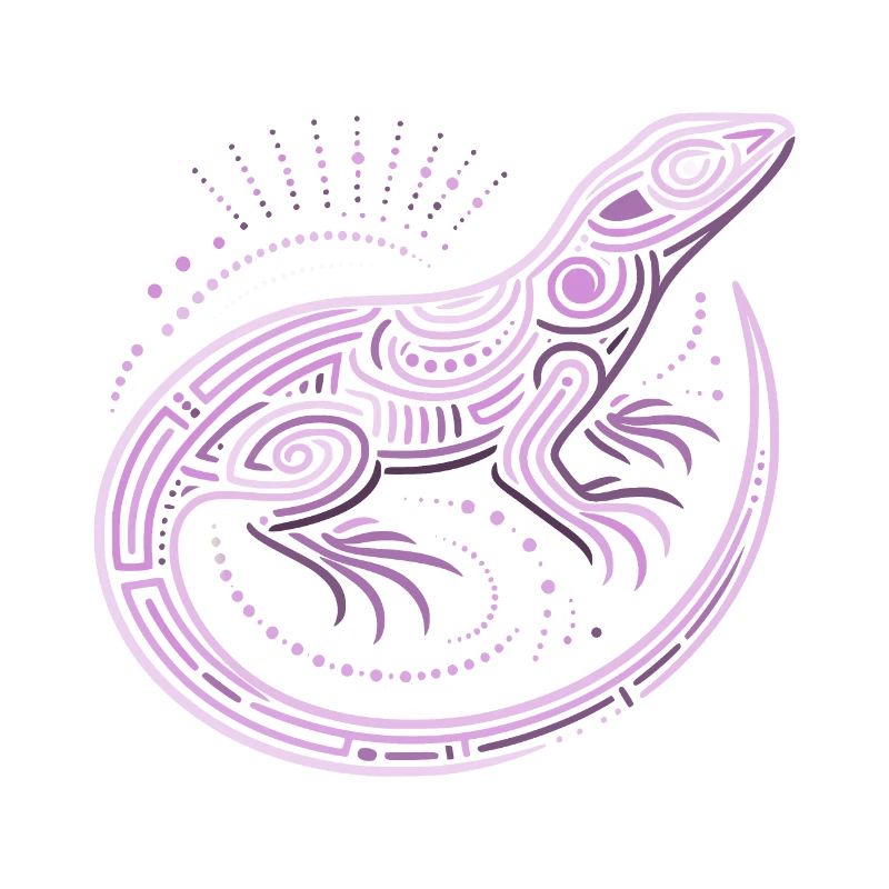 Lizard shades of purple aboriginal patterns, tribal