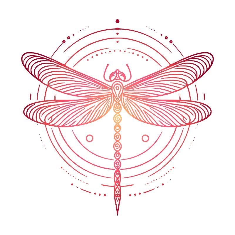 Dragonfly Spiral Patterns, Pink Gradient