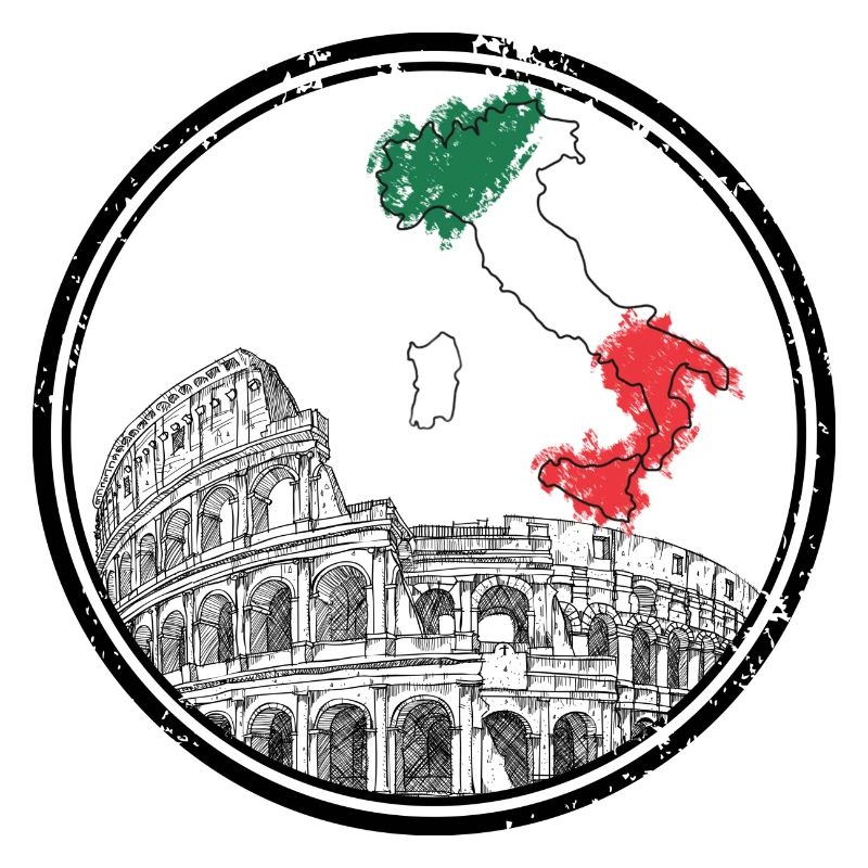Italy Map in Flag Colors