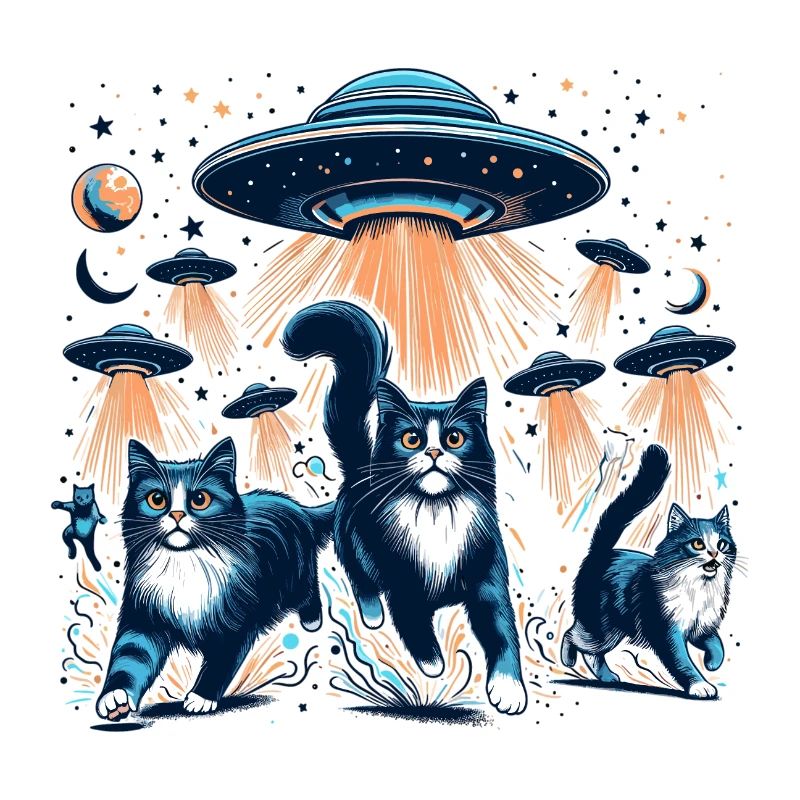 Cadeau de chats de chat Ufo Ufo extraterrestres