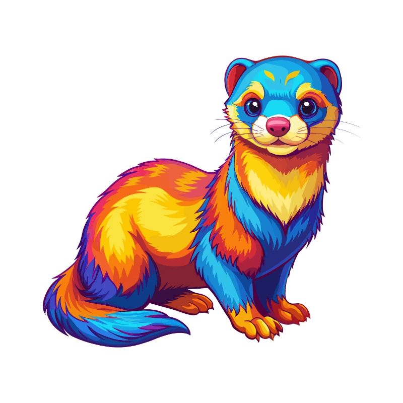 Frettchen Bunte Kawaii Cartoon Figur Clipart