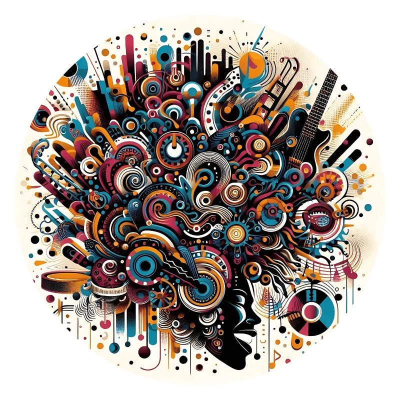 Afro Style Explosion Musicale Abstraite