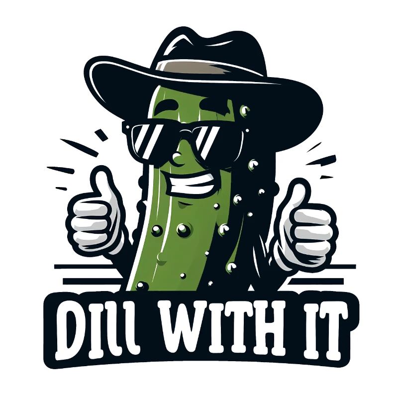 Cool Dill Pickle Pun "Dill With It" Funny Cucumber