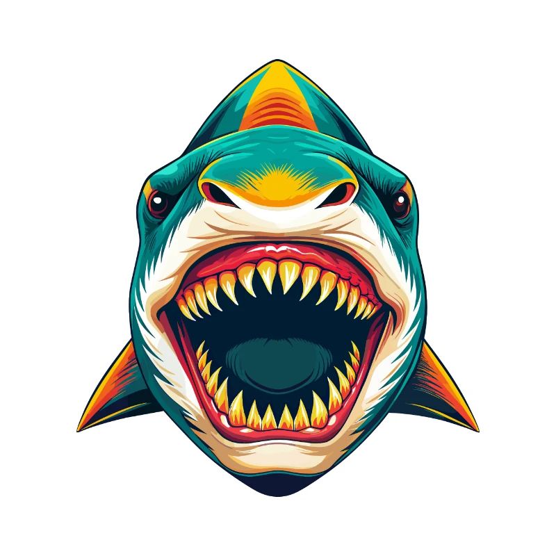 requin mignon kawaii dessin animé clipart visage d’animal