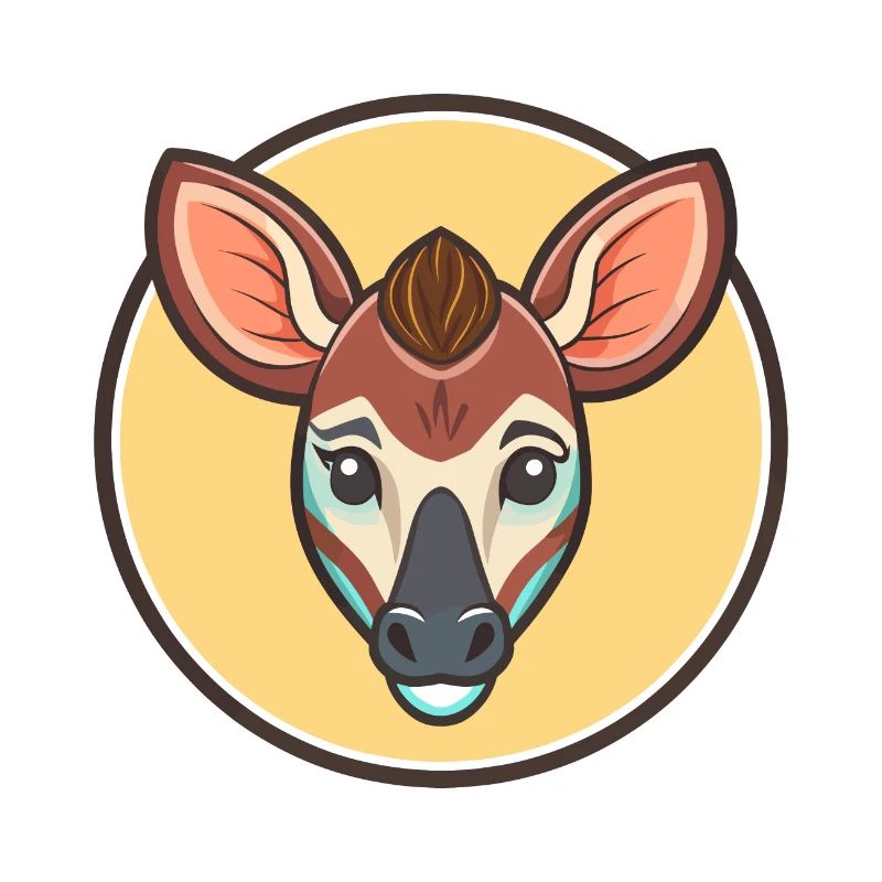 Okapi Kawaii Cartoon Character Animal Pet Face