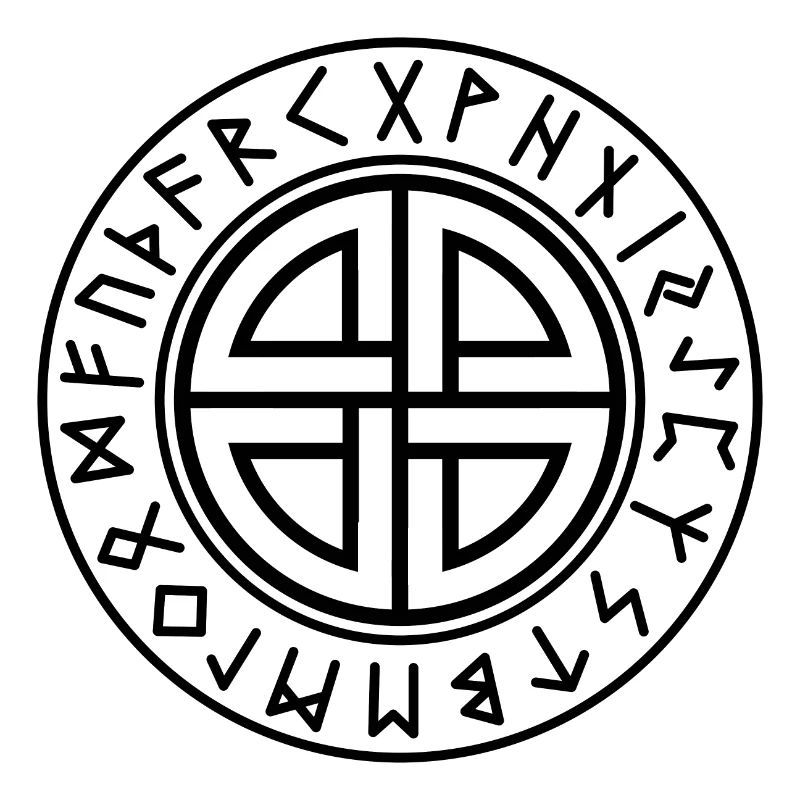 Knot shield circle runes black color