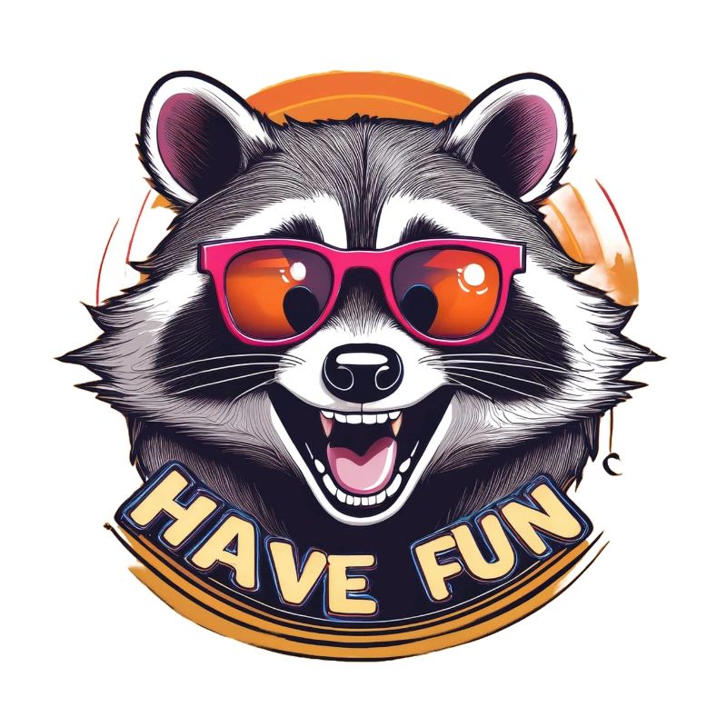 Verspielter Waschbär mit Sonnenbrille