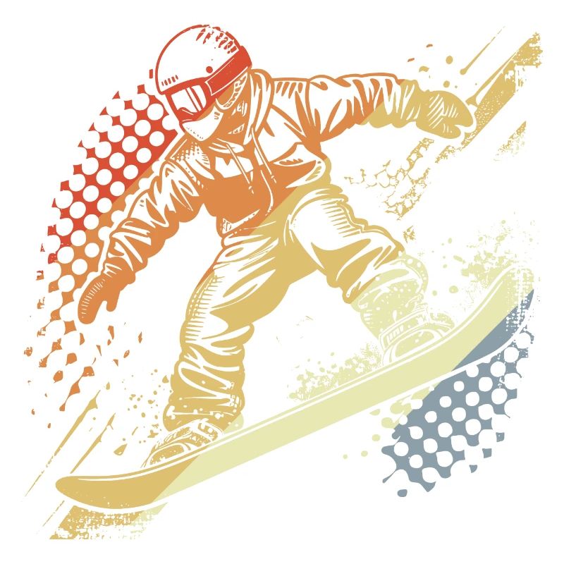 Snowboarder Graphique Rétro