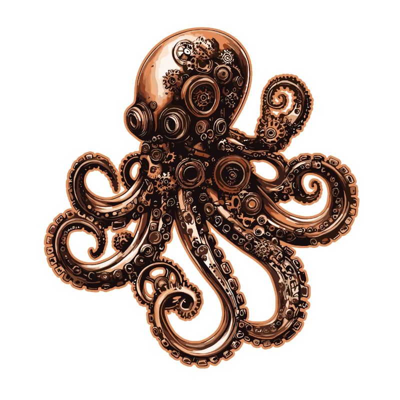 Steampunk Octopus Squid Vintage
